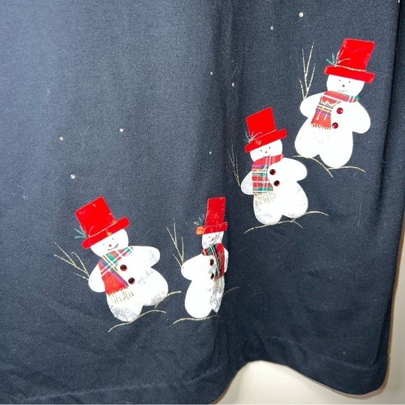 Vintage Karla Marie Snowman Maxi Dress Black Size Large - Picture 8 of 10